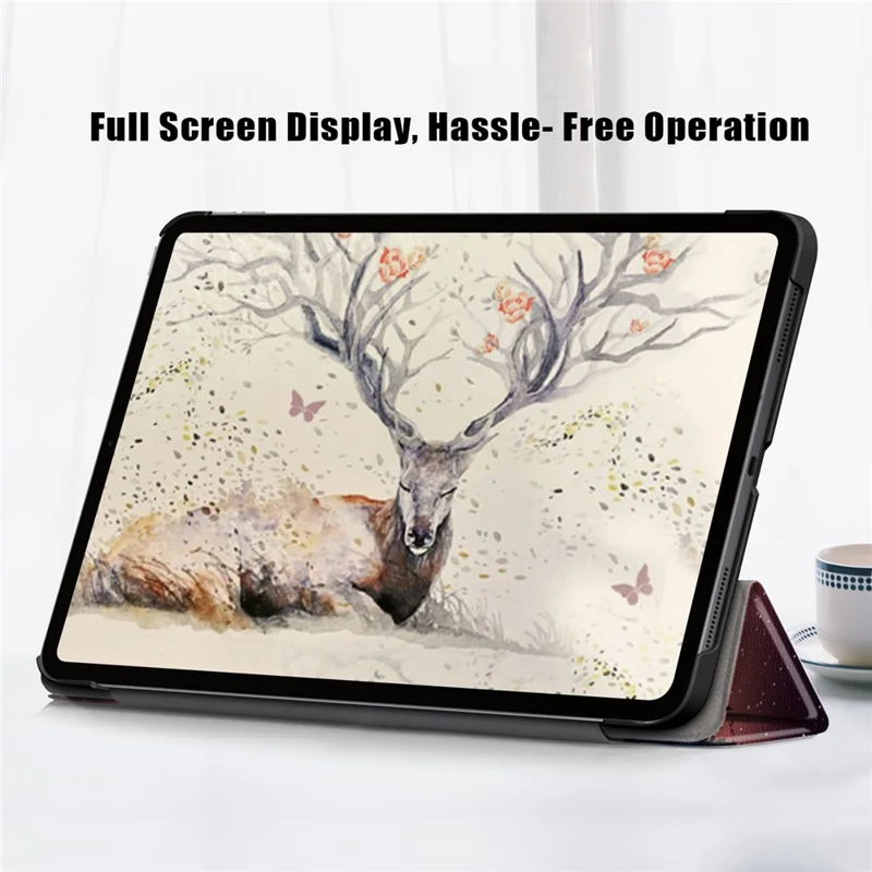 Pattern Printing Tri-Fold Stand PU Leather Magnetic Cover for iPad Air 11 (2025) / (2024) / Air (2020) / Air (2022) - Forest Scenery