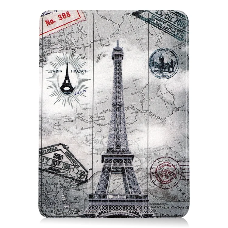 Pattern Printing PU Leather Tri-Fold Stand Shell Cover for iPad Air 11 (2025) / (2024) / Air (2022) / (2020) - Eiffel Tower