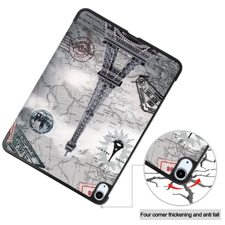 Pattern Printing PU Leather Tri-Fold Stand Shell Cover for iPad Air 11 (2025) / (2024) / Air (2022) / (2020) - Eiffel Tower