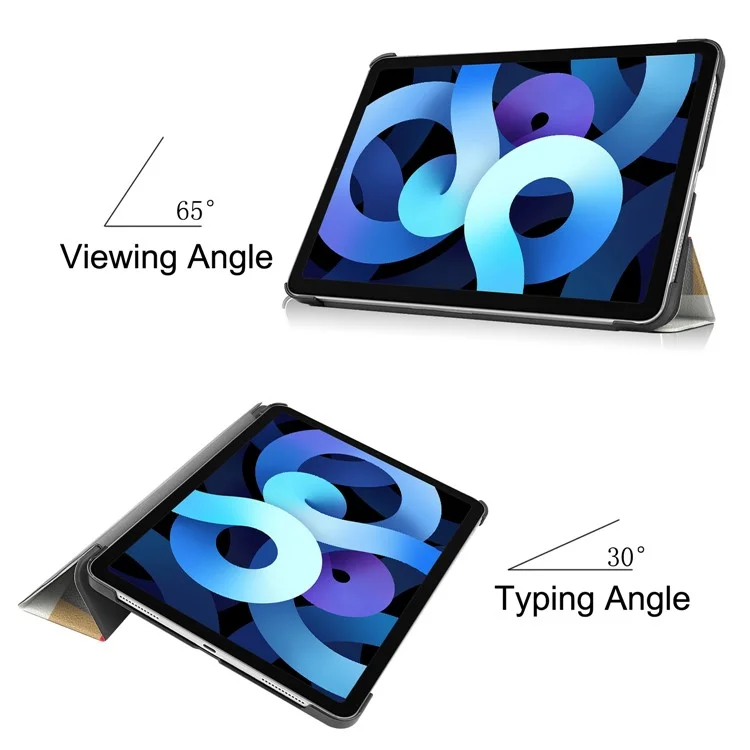 Custodia in pelle PU con piega tripla e supporto per iPad Air 11 (2024) / Air (2022) / (2020) - Motivo a griglia