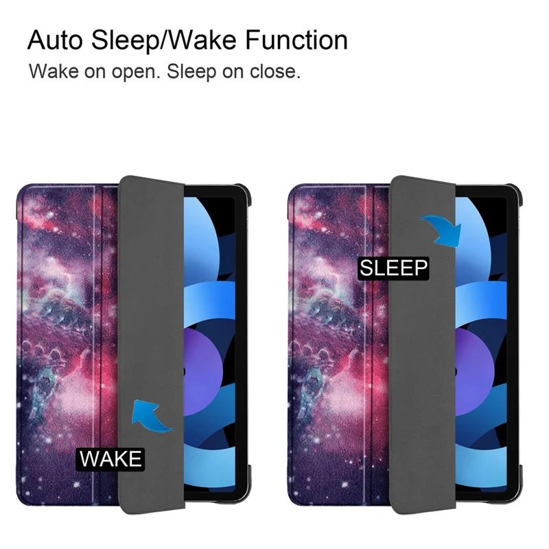 Pattern Printing PU Leather Tri-Fold Stand Shell Cover for iPad Air 11 (2026) / (2025) / (2024) / Air (2022) / (2020) - Nebula