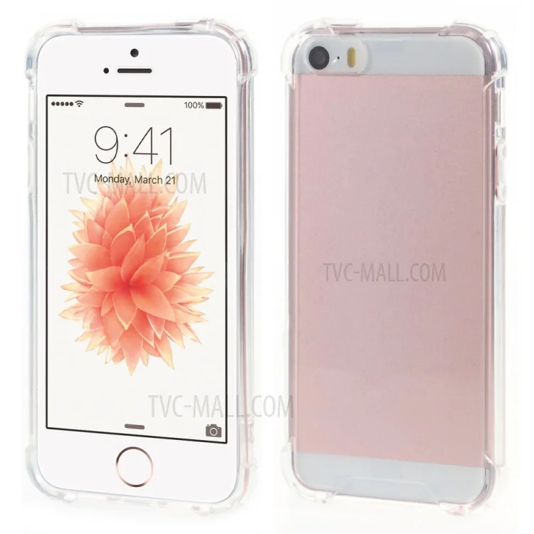 Drop-resistant Acrylic Right Case Para IPhone SE / 5S / 5 - Transparente