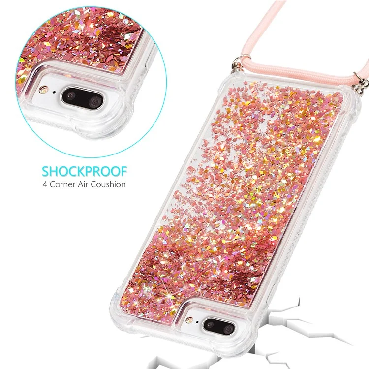 Glitter Powder Randsand TPU Shell Para Iphone 8 Plus/7 Plus/6 Plus - Laranja