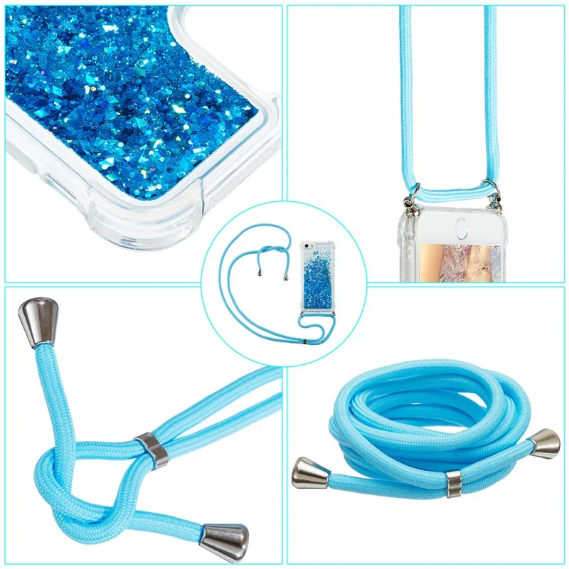 Glitterpoeder Quicksand TPU-hoes voor iPhone 8 Plus/7 Plus/6 Plus - Blauw