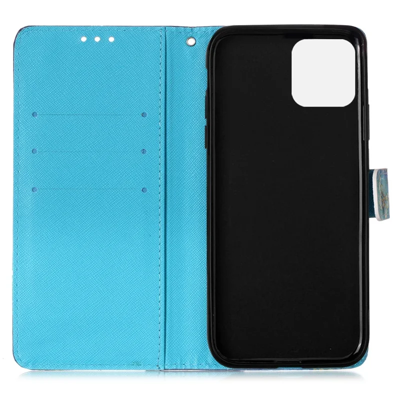 Pattern Printing PU Leather Cover Wallet Cell Phone Case with Strap for iPhone 12 Pro/12 - Dream Catcher
