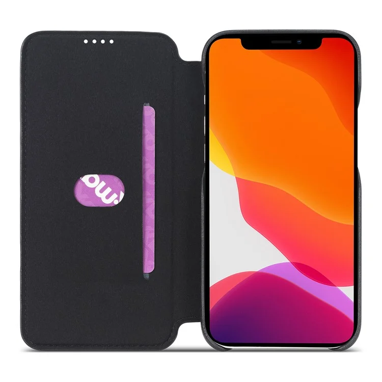 LC.IMEEKE Retro Style Protector Leather Phone Case con Porta Tarjetas para iPhone 12 Pro/12 - Negro