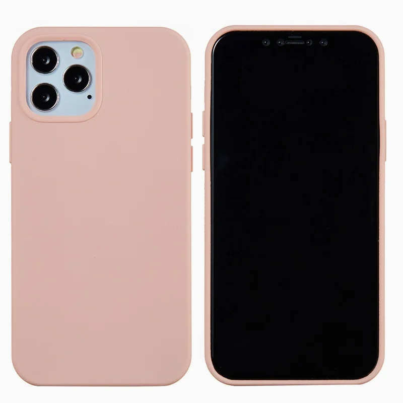 Soft Liquid Silicone Back Mobile Phone Case for iPhone 12 mini Colorful Phone Accessory - Pink