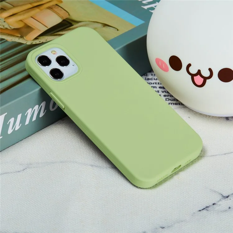 Soft Liquid Silicone Back Mobile Phone Case for iPhone 12 mini Colorful Phone Accessory - Light Green