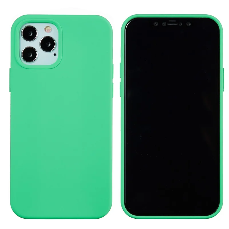 For iPhone 12 Pro/12 Soft Liquid Silicone Back Protective Cover Anti-scratch Anti-fingerprint Phone Case - Green