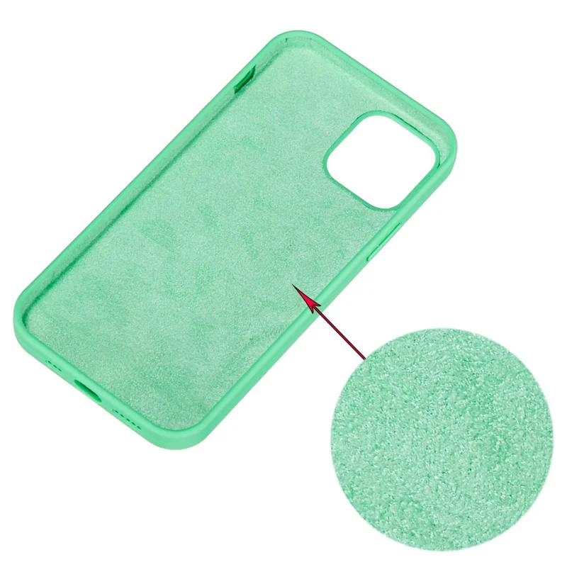 For iPhone 12 Pro/12 Soft Liquid Silicone Back Protective Cover Anti-scratch Anti-fingerprint Phone Case - Green