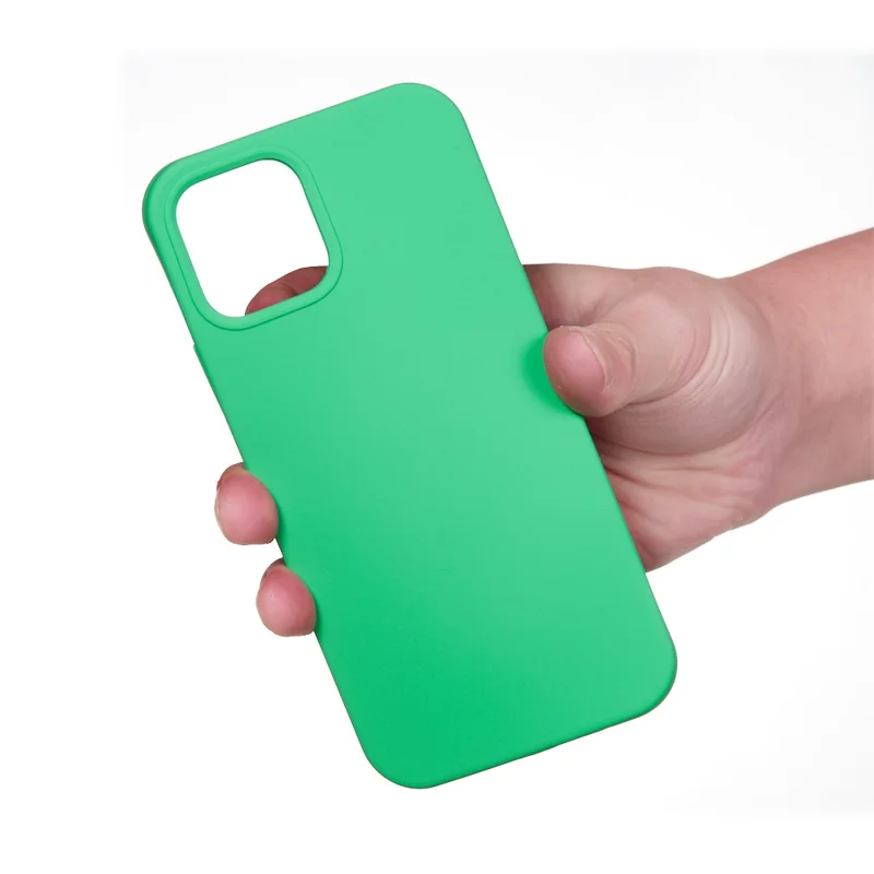 For iPhone 12 Pro/12 Soft Liquid Silicone Back Protective Cover Anti-scratch Anti-fingerprint Phone Case - Green
