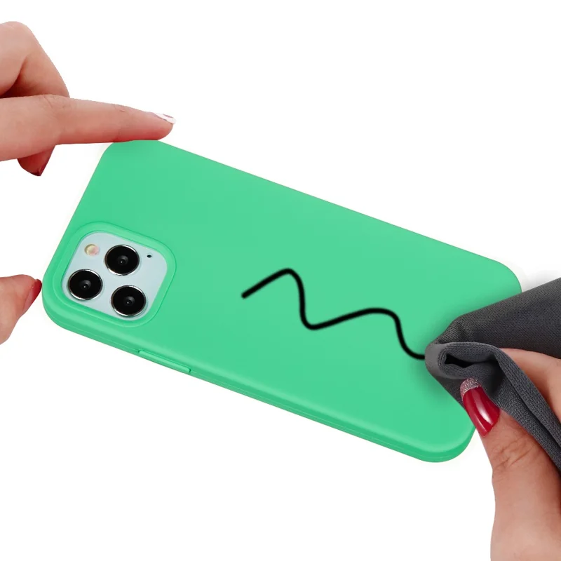 For iPhone 12 Pro/12 Soft Liquid Silicone Back Protective Cover Anti-scratch Anti-fingerprint Phone Case - Green