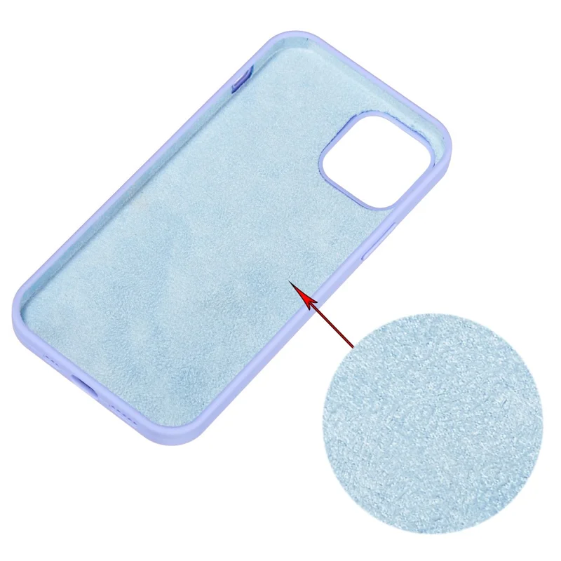 For iPhone 12 Pro/12 Soft Liquid Silicone Back Protective Cover Anti-scratch Anti-fingerprint Phone Case - Light Purple