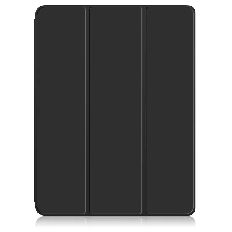 Aviso Automático/sono Litch Skin Skin PU Caso Tri-fold Stand Com Porta-lápis Para Ipad Air (2020)/Air (2022) - Preto