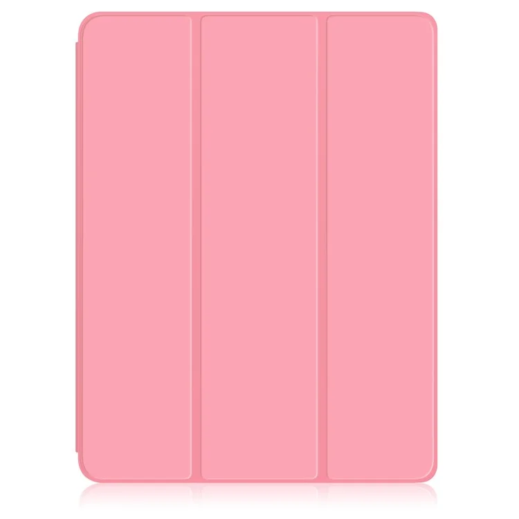 Aviso Automático/sono Litch Skin Skin PU Caso Tri-fold Stand Com Porta-lápis Para Ipad Air (2020)/Air (2022) - Rosa