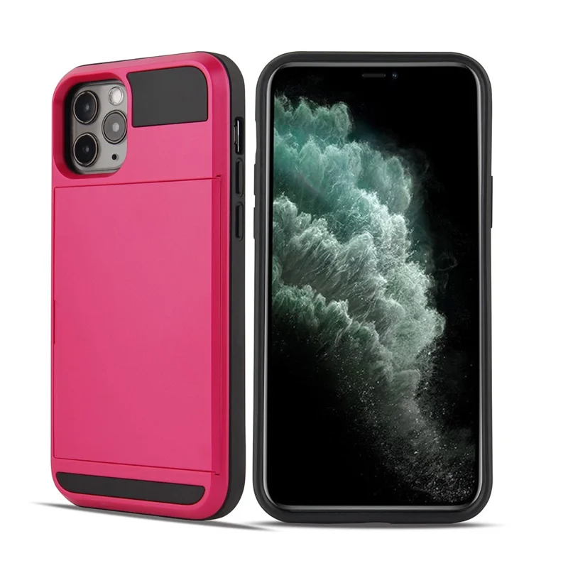 PC + TPU with Card Holder Shell for iPhone 12 Pro/12 - Rose