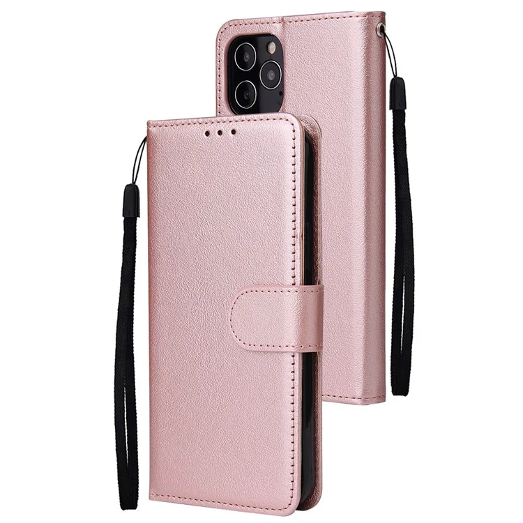 PU Cuero Con Carcasa de la Billetera Para el Iphone 12 Mini - Oro Rosa