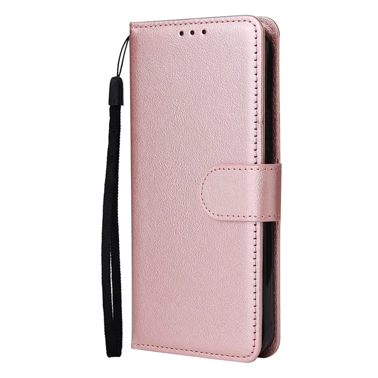 PU Cuero Con Carcasa de la Billetera Para el Iphone 12 Mini - Oro Rosa