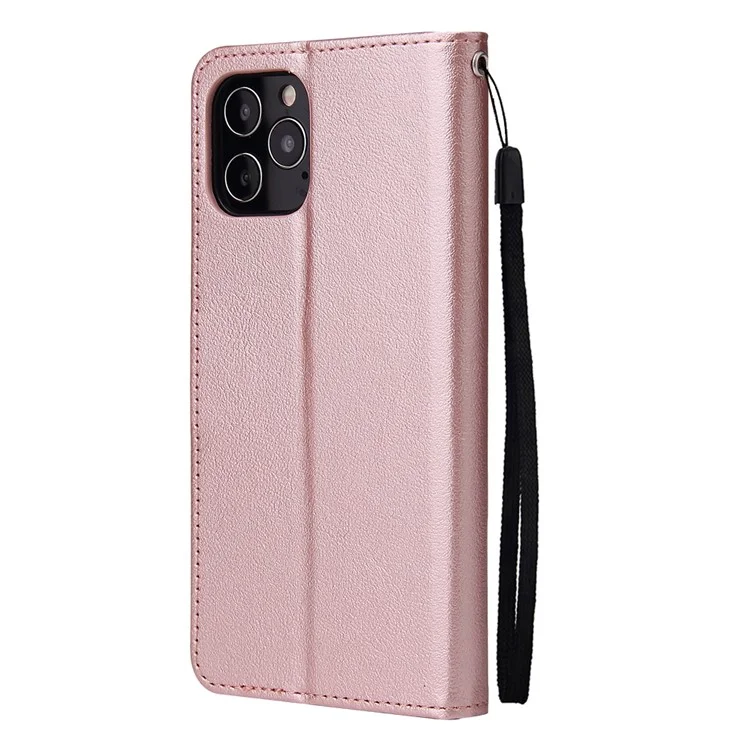 PU Cuero Con Carcasa de la Billetera Para el Iphone 12 Mini - Oro Rosa