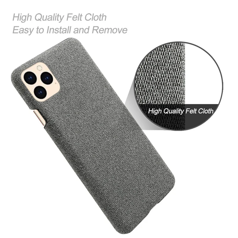 Cloth Texture Hard PC Case for iPhone 12 - Dark Grey