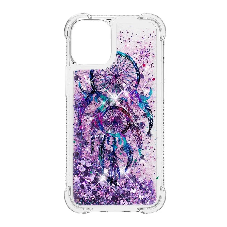 Pattern Printing Glitter Powder Sequins TPU Case for iPhone 12 Pro/12 - Dream Catcher