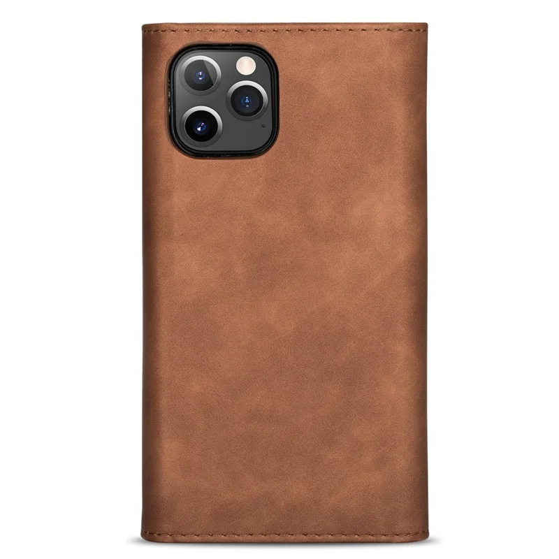 Leather Cover with Zipper Strap for iPhone 12 mini - Brown