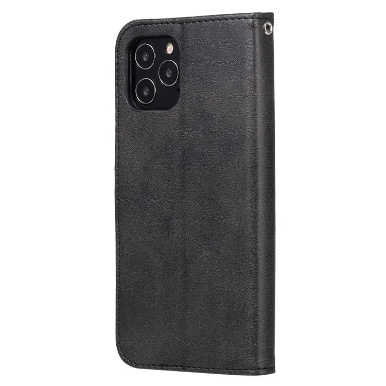 Couverture de Support de Portefeuille de Protecteur en Cuir de Poche à Glissière Pour Iphone 12 Pro / 12 - le Noir