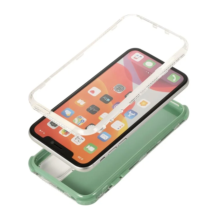 Hard PC+TPU Detachable Protective Case for iPhone 12 Pro/12 - Green