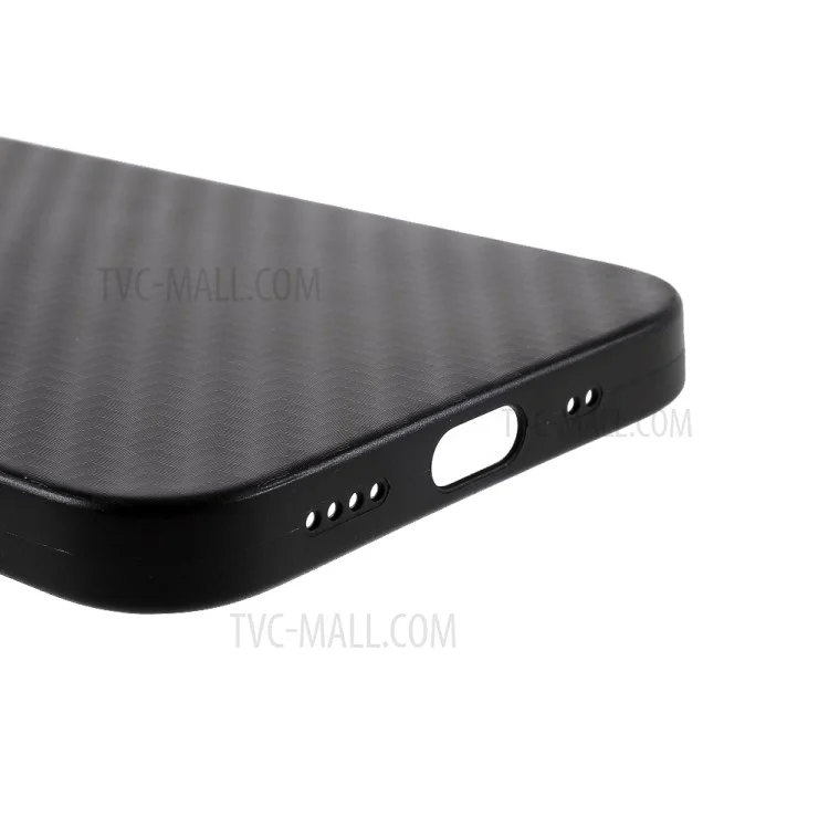 Ultra Thin Carbon Faser Textur Hartes PC -telefonabdeckung Für Iphone 12/12 Pro 6,1 Zoll - Schwarz