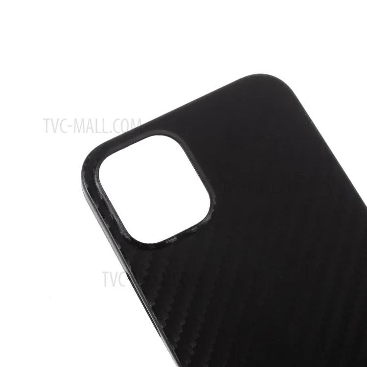 Textura de Fibra de Carbono Ultra Delgada Cubierta de Teléfono PC Duro Para Iphone 12/12 Pro 6.1 Pulgadas - Negro