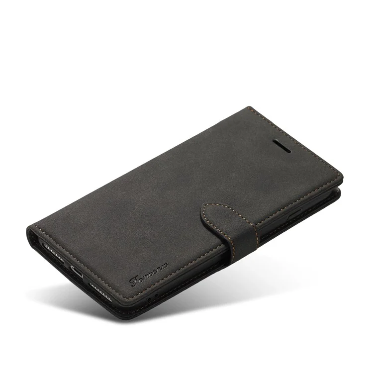 FORWENW F1 -serie Leder Brieftaschenstand Cover Für Das Iphone 7 / 8 / SE (2020)/SE (2022) - Schwarz