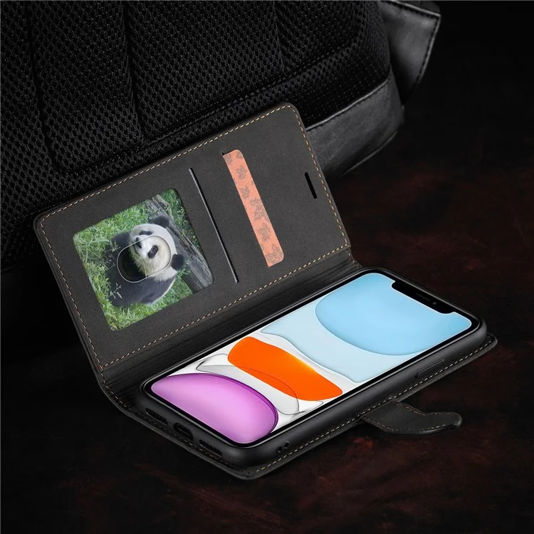 Forwenw F1 Série de Portefeuille de Portefeuille en Cuir Pour Iphone 11 6,1 Pouces - le Noir