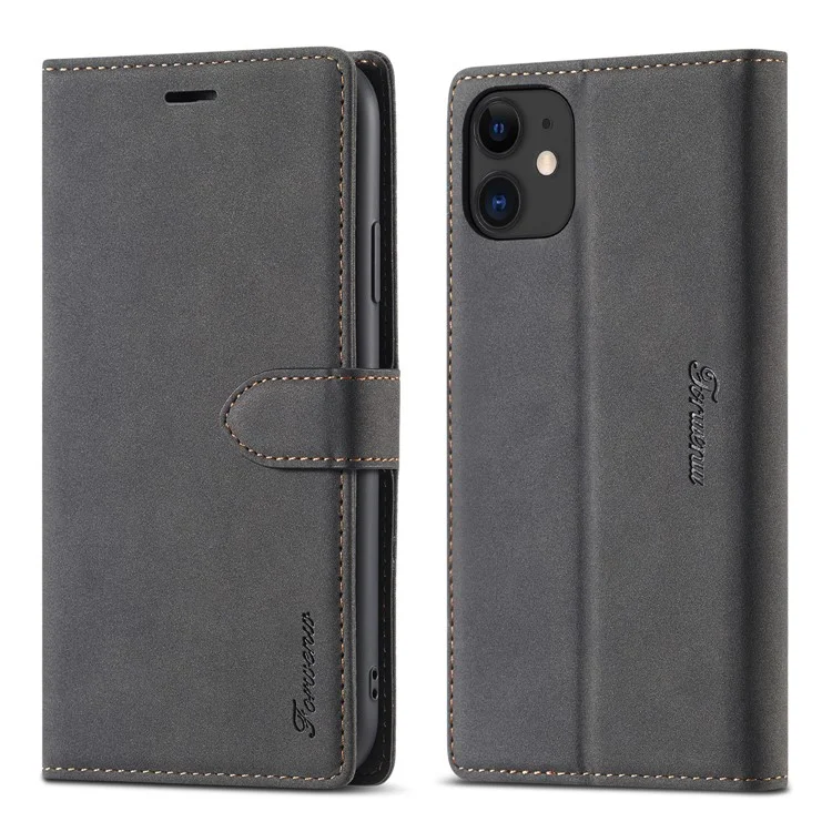 Forwenw F1 Série de Portefeuille de Portefeuille en Cuir Pour Iphone 11 6,1 Pouces - le Noir