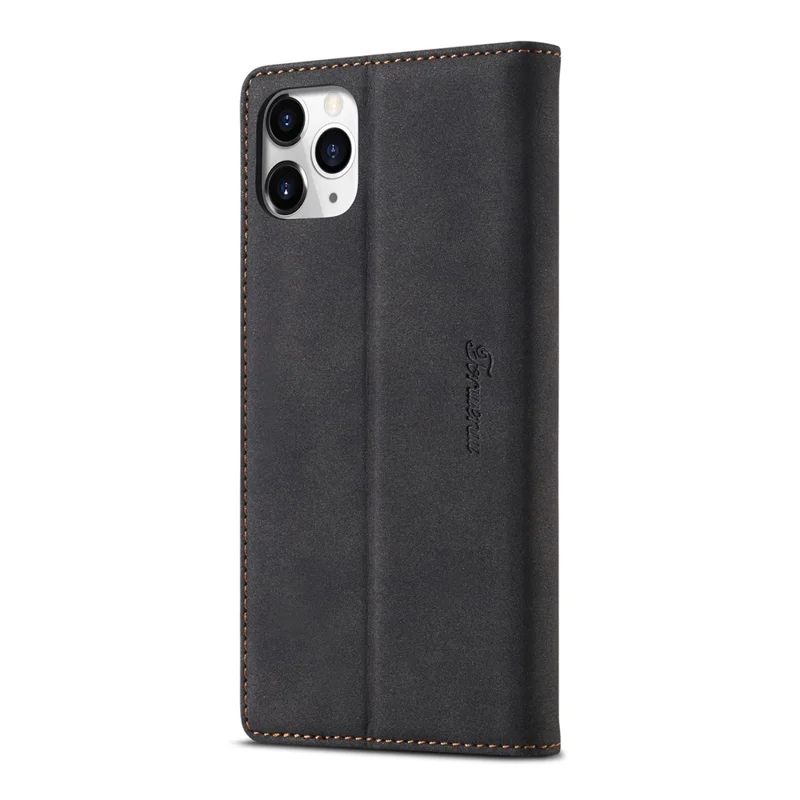 FORWENW F1 Series Leather Wallet Stand Cover Case for iPhone 12 mini 5.4 inch - Black