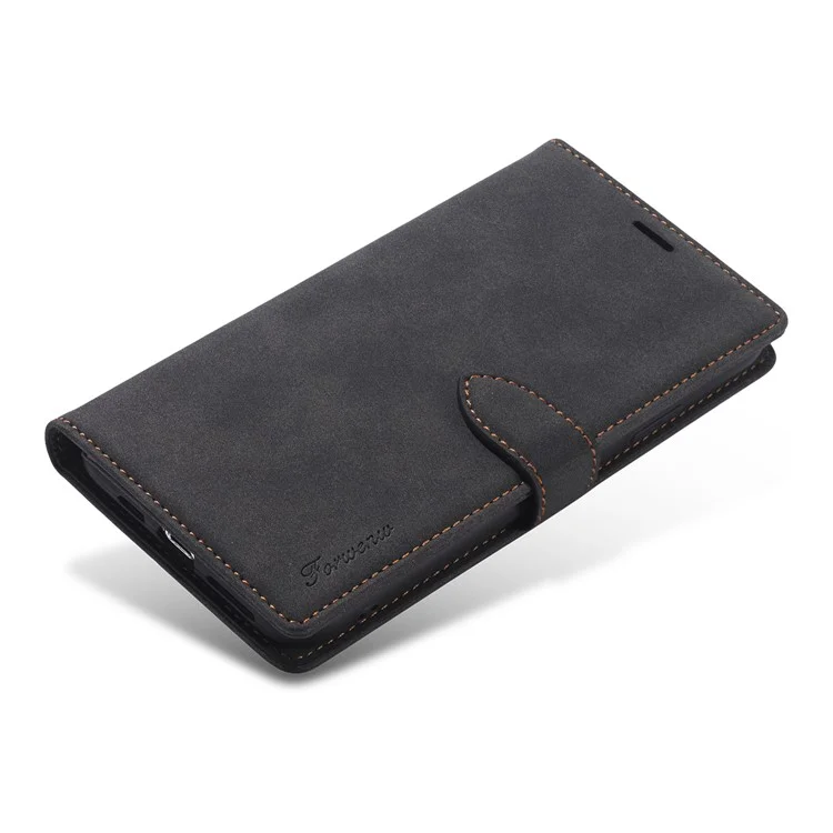 Forwenw F1 Series Case Для Iphone 12/12 Pro Leather Cover Cover Cover - Черный