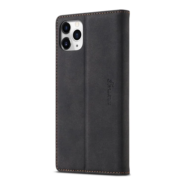FORWENW F1 -serie Leder Brieftaschenstand Cover Hülle Für Iphone 12 Pro Max - Schwarz