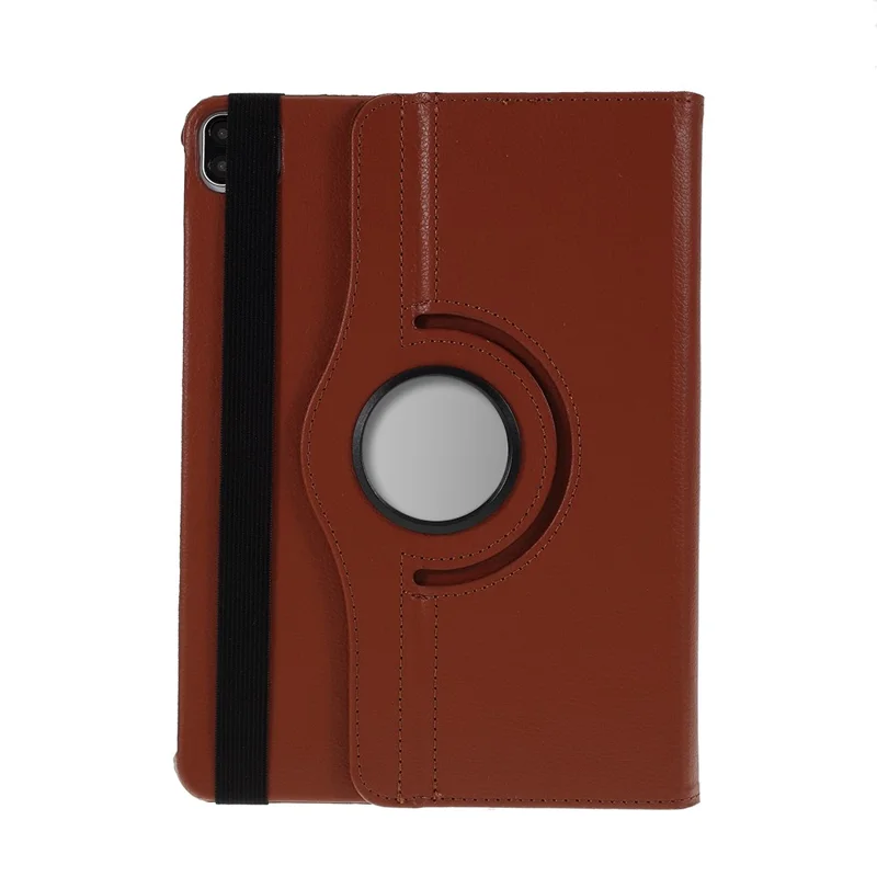 Rotating Stand Leather Case for iPad Air 11 (2026) / (2025) / (2024) / Air (2020) / (2022) with Unique Circle Hollow Design - Brown