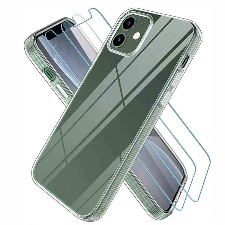 Корпус TPU Для Iphone 12 Mini Cover с Защитой от Закаленного Стеклянного Экрана