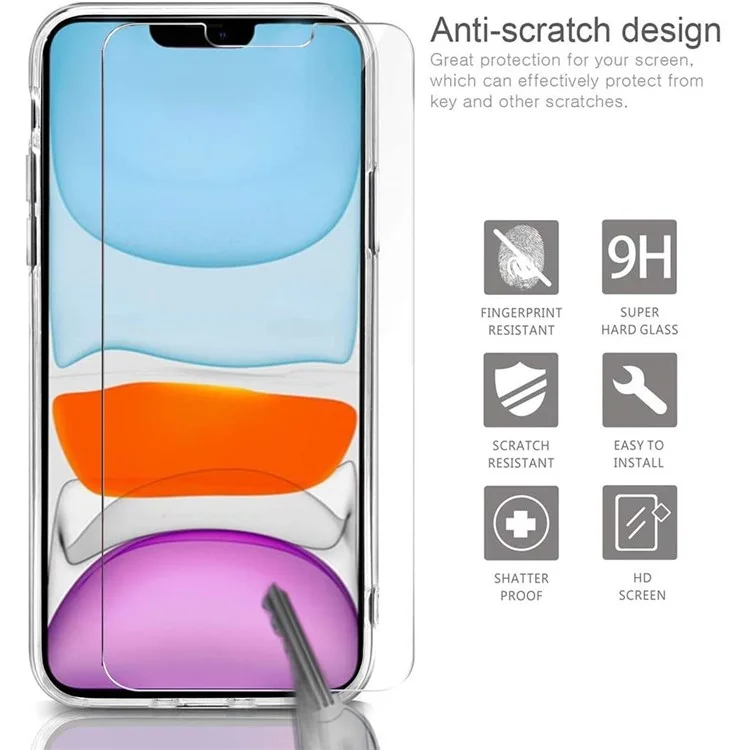 Para Iphone 11 6.1 Pulgadas TPU TPU Case + Protector de Pantalla de Vidrio Templado