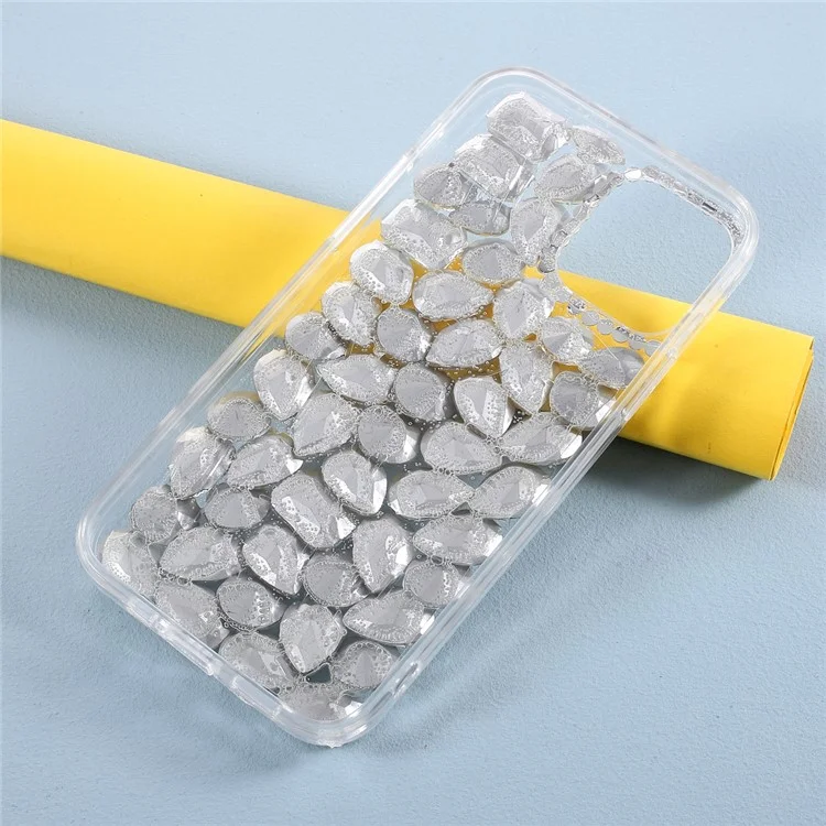 Cristal Blanc Sock Rhinatone Decoration TPU Couverture de Téléphone Portable Pour L'iphone 12/12 Pro