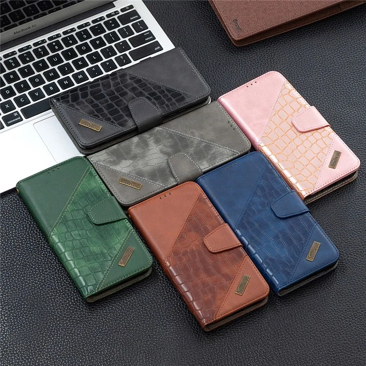 Case de Cuero de Stand de Billetera de Textura de Cocodrilo BF04 Para Iphone 12 Mini 5.4 Pulgadas - Negro