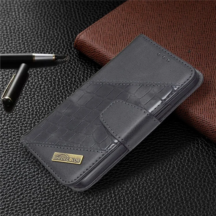 Case de Cuero de Stand de Billetera de Textura de Cocodrilo BF04 Para Iphone 12 Mini 5.4 Pulgadas - Negro