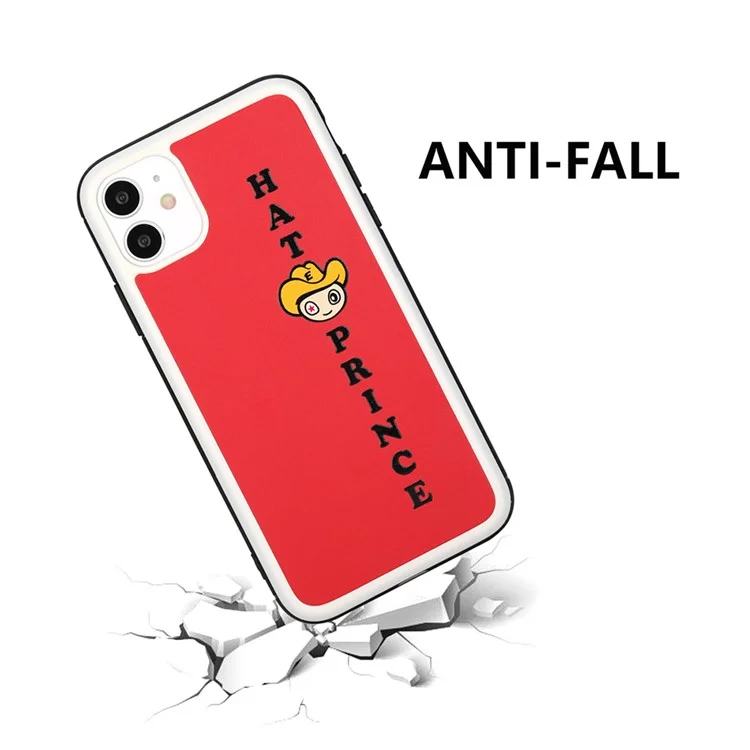 Hat Prince Enkay Cartoon Series PU en Cuir en Cuir pc + Tpu Hybride Anti-drop Case Pour Iphone 11 6,1 Pouces - Rouge