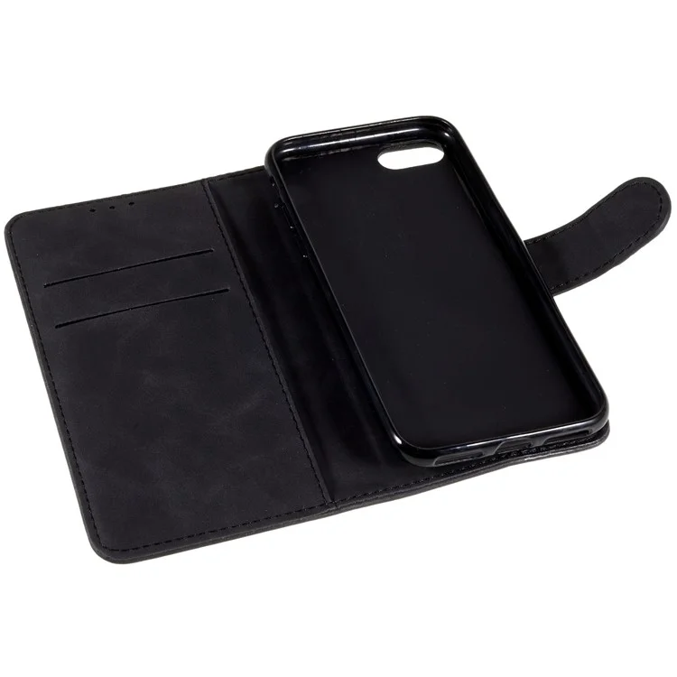 Leather Wallet Stand Phone Case for iPhone 7/8/SE (2020)/SE (2022) - Black