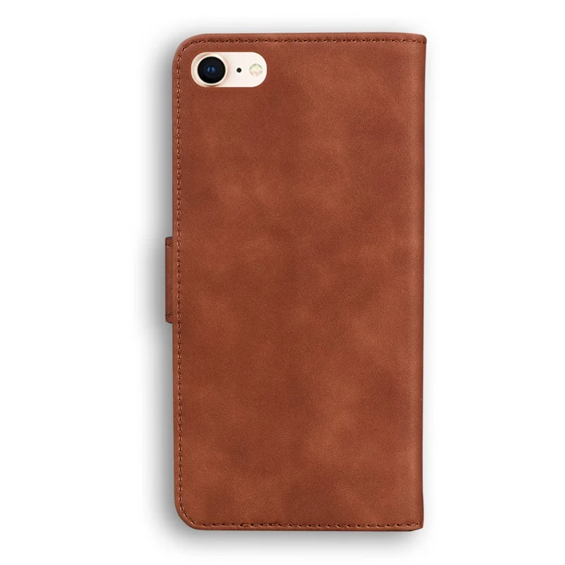 Leather Wallet Stand Phone Case for iPhone 7/8/SE (2020)/SE (2022) - Brown
