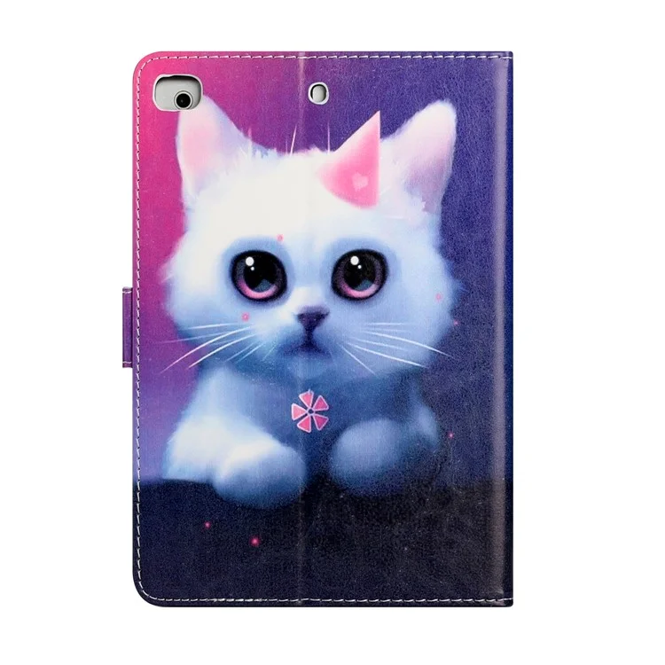 Pattern Printing Wallet Stand Leather Tablet Cover for iPad Mini/Mini2/Mini 3/Mini 4/Mini (2019) 7.9 inch - Cat