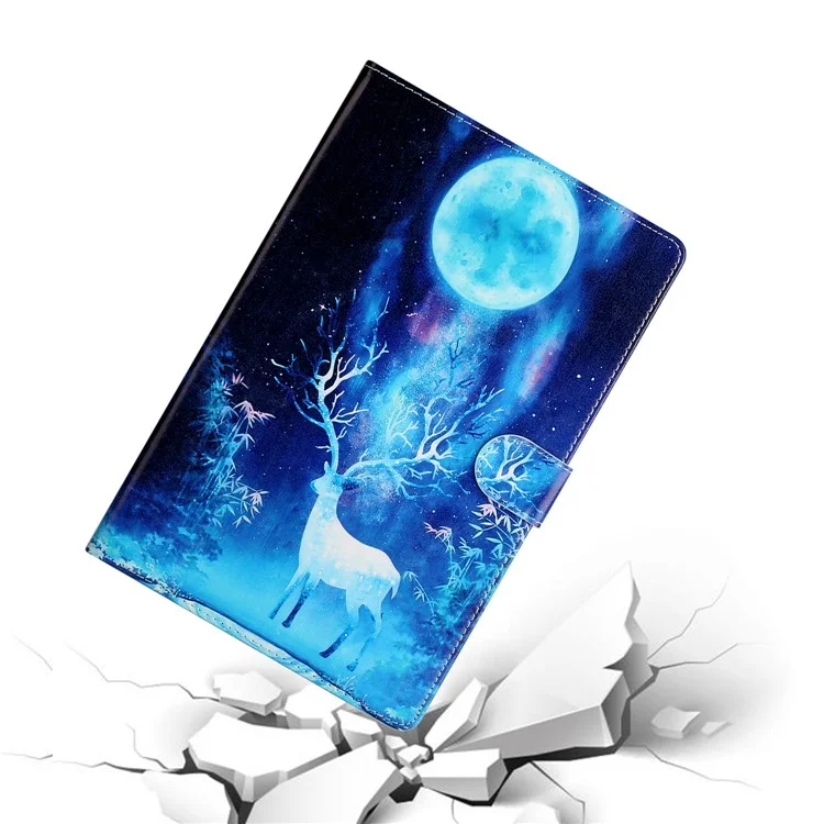 Pattern Printing Wallet Stand Leather Tablet Cover for iPad Mini/Mini2/Mini 3/Mini 4/Mini (2019) 7.9 inch - Elk and Moon