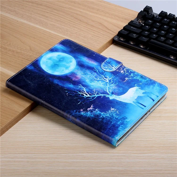 Pattern Printing Wallet Stand Leather Tablet Cover for iPad Mini/Mini2/Mini 3/Mini 4/Mini (2019) 7.9 inch - Elk and Moon