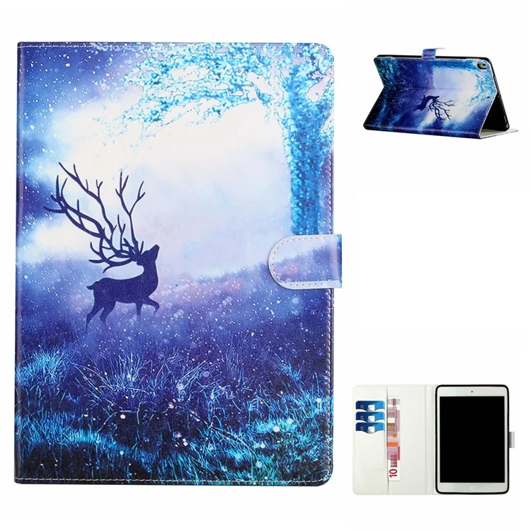 Pattern Printing Wallet Stand Leather Tablet Case for iPad Air 10.5 inch (2019)/iPad 10.2 (2021)/(2020)/(2019) - Elk