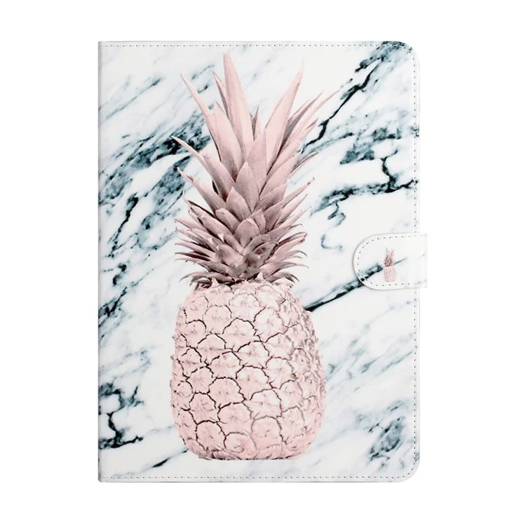 Pattern Printing PU Leather Tablet Case with Wallet Stand for iPad 9.7-inch (2018) / iPad Air (2013) / iPad Air 2, Etc. - Pineapple